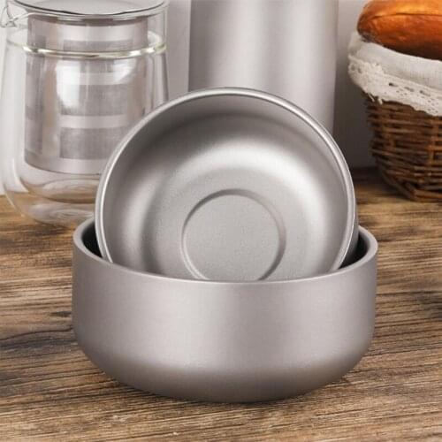 Tiartisan Titanium Mixing Bowls Non Slip Nesting Storage Bowls Set Kitchen Salad Bowls Camping Tableware