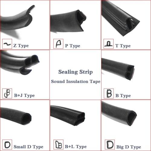 3M Car Door Seal Strips B Big D Z P T L J TYPE Trunk Soundproofing Waterproof Sealing Sticker Universal Automobiles Accessories