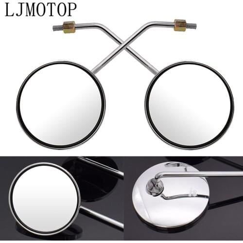 Motorcycle Rear View Mirror 8mm 10mm Side Mirror Round Silver For SUZUKI V-Strom 650/DL650 1000/DL1000 250/DL250