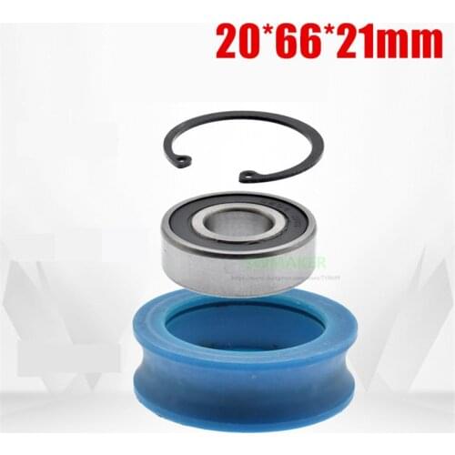 1pcs 20*66*21mm blue 6204 bearing wrapped pulley/nylon wheel, old shell, guide wheel with clip spring, for 25mm diameter track