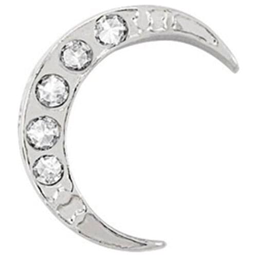 10pcs Silver Clear Crystal Moon Charm floating charms for Living glass locket