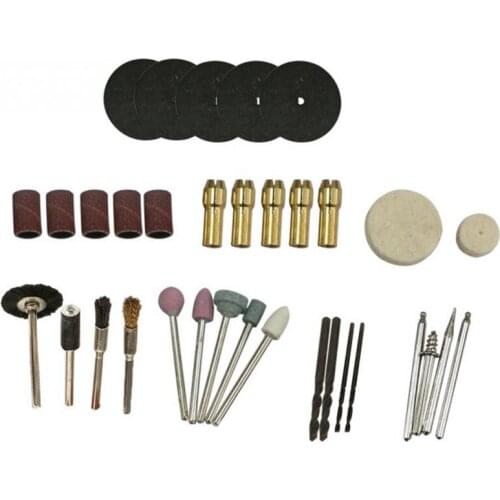 34Pcs/Set Accessories Grinder Tool Kit Chuck Polishing Shaft Wheel Electric Cut Off Wheel Sand Paper Rounds Nylon brush