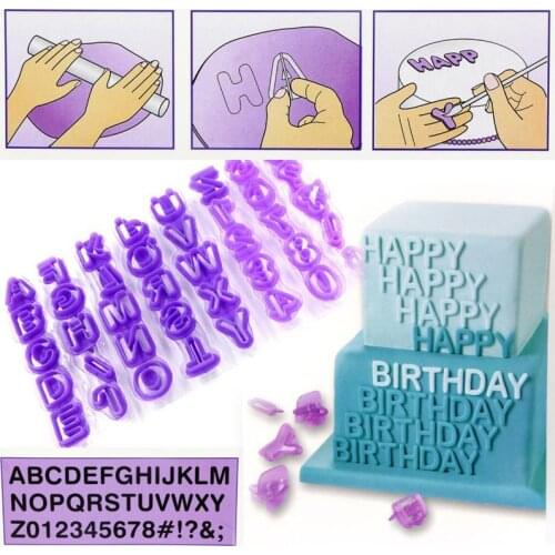 40 Pcs Digital Alphabet Letter Number Fondant Cake Biscuit Baking Mould Cookie Cutters Stamps Cake Decorating Tools Cocina