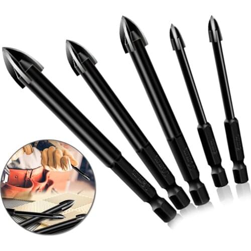 6Pcs Ceramic Tile Drill Bits Wall Tools Parts Plastic Glass Concrete Hole Opener DIY Workshop Triangle Drill 4/5/6/8/10/12 mm