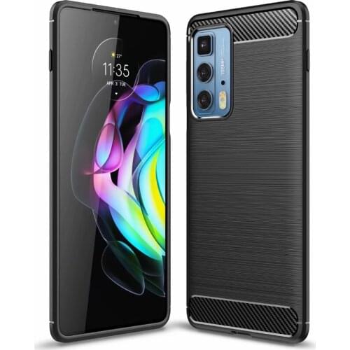Shock Absorption Cover Soft TPU Anti Scratch Carbon Fiber Back Silicone Case for Motorola Moto Edge 20 Pro (2021)