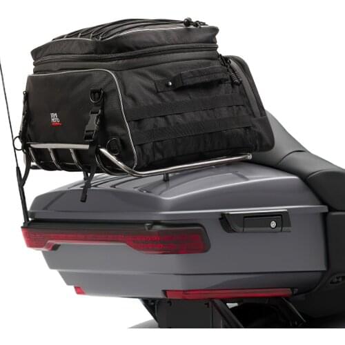 Motorcycle Travel Luggage Tour-Pack Rack Bag Collapsible Trunk Bags with Bar Straps for Street Glide for Electra Glide for Trike