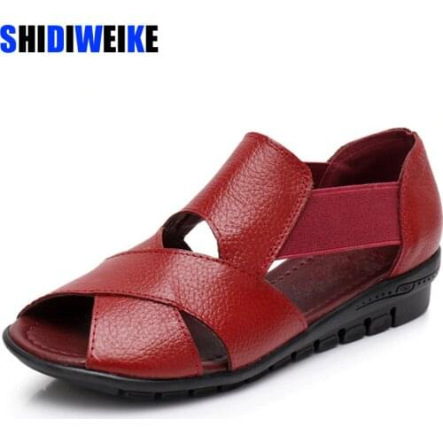 Brand 2021 Summer Gladiator Rome Casual Sandals Women Shoes Sandalia Feminina Genuine Leather Wedge Heel Comfort Sandals m936