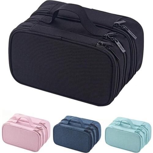 Pencil Case Multi-function Large Capacity Polyester Storage Desk Organizer Pencil Bag for School