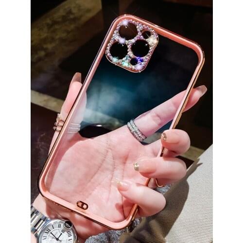 Fashion Diamond plating Lens protection soft silicon Phone Case For apple iPhone 12 Pro Max 7 8 Plus X XS XR 11 MiNi SE cover