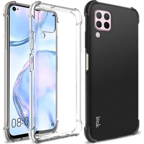 IMAK Airbag Case For Huawei P40 Lite Nova 7i Drop resistance Soft TPU Silicone Clear Transparent Cover Nova 6 SE