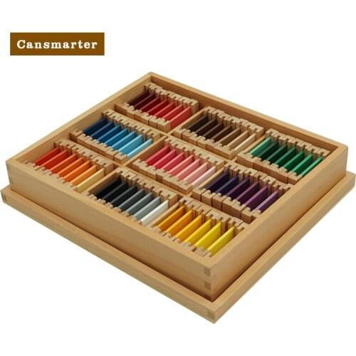 Montessori Sensory Exercises Wooden Color Tablets 3rd Box Color Sorting Toys Children Beechwood Materials Teaching Toy SE016