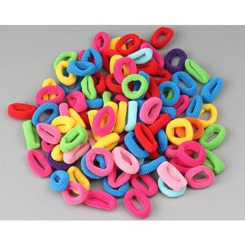 100pcs baby girl color elastic small hair circle children ponytail hair circle children rubber band hair accessories gift