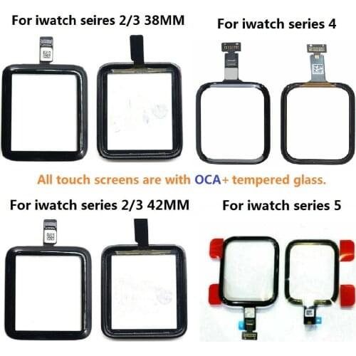 For Apple Watch Series 1 2 3 4 5 6 SE 38/42/40/44mm Touch Screen Digitizer Glass With OCA Replacement+ Tools Set+ Tempered Glass