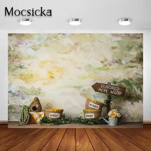 Hunny Bear Photography Backdrop Sweet Honey Baby Newborn Child Portrait Birthday Background Photo Studio Photocall