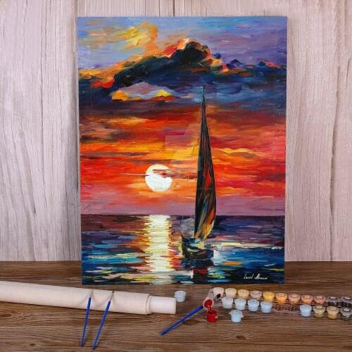 Towards The Sun DIY Paint By Numbers Package Oil Paints 50*70 Canvas Pictures Home Decoration For Kids Handiwork Wholesale