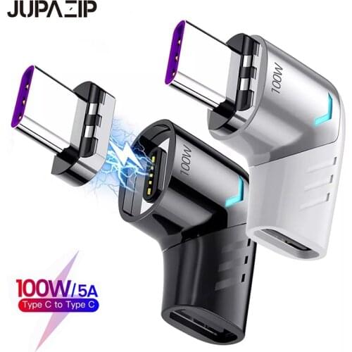 100W Usb C To Type C Magnetic Adapter Fast Charging Usb TC Magnet Converter Magnetic Cable Right Angle 90° Elbow Usbc Connector