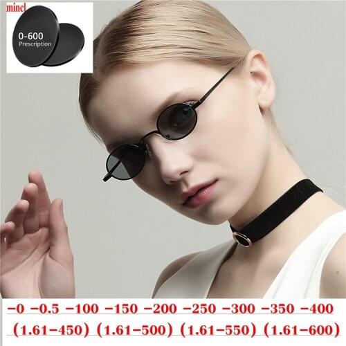 2019 women small round sun glasses polarized sunglasses Custom Made Myopia Minus Prescription Lens men Round Driving goggles NX