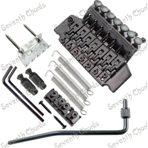 A set Black 7 String Tremolo Bridge Double Locking Systyem for Electric Guitar. GUITAR PARTS