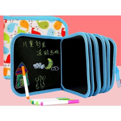 New 2021 Baby Toys Set Painting Drawing Toys Black Board with Magic Pen Painting Coloring Book Funny Toy for Kids