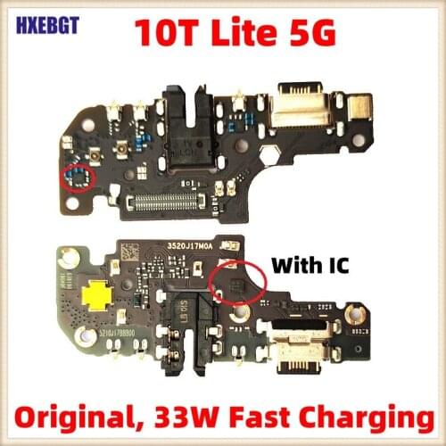 Original For Xiaomi Mi 10T Lite 5G USB Charging Port Board Flex Cable With Quick Charging IC Connector Parts Microphone Module