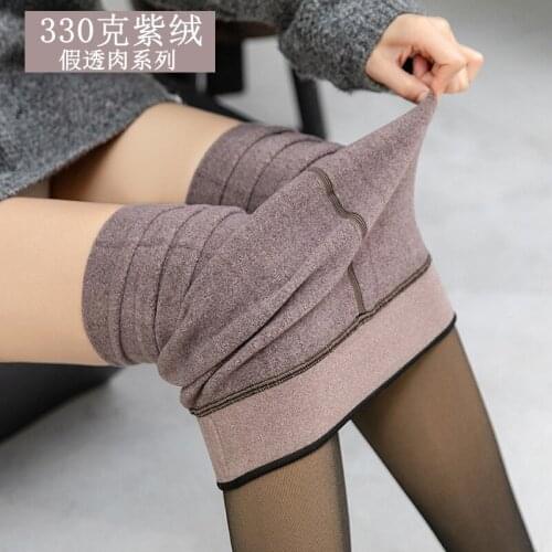 Autumn and Winter Wear Velvet Thick Nylon Seamless High Waist Flesh-colored Leggings Sexy Kawaii Stockings
