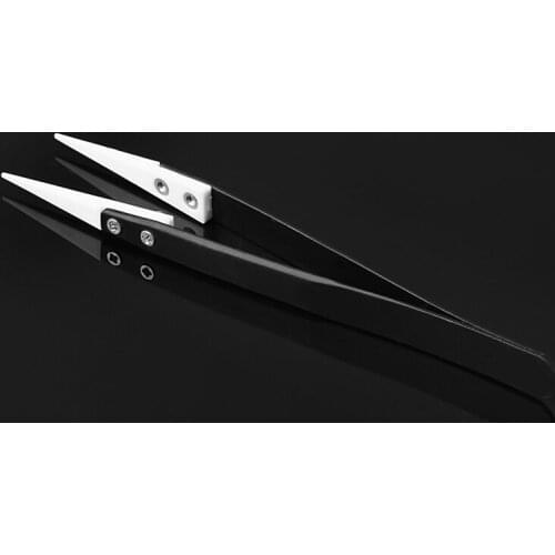 Ceramic Tips Tweezers Stainless Steel Handle Straight Aimed Tweezers For Coils 37MB