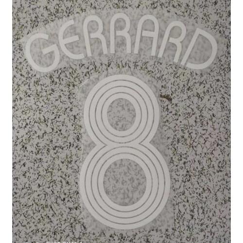 Plastic or velvet material Retro Liverpool 2007 2008 GERRARD TORRES number font print, Hot stamping patches badges
