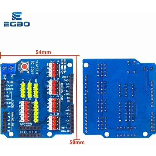 1PCS EGBO V5 Sensor Shield Expansion Board Shield For Arduino UNO R3 V5.0 Electronic Module Sensor Shield V5 expansion board