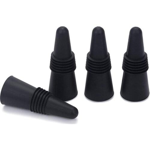 Wine Stoppers (Set of 5), Silicone Wine Bottle Stopper and Beverage Bottle Stoppers, Black