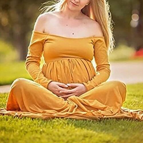 Long Sleeve Maternity Photography Props Pregnancy Dress Photography Clothes For Pregnant Women Photo Shoot Maternity Clothing