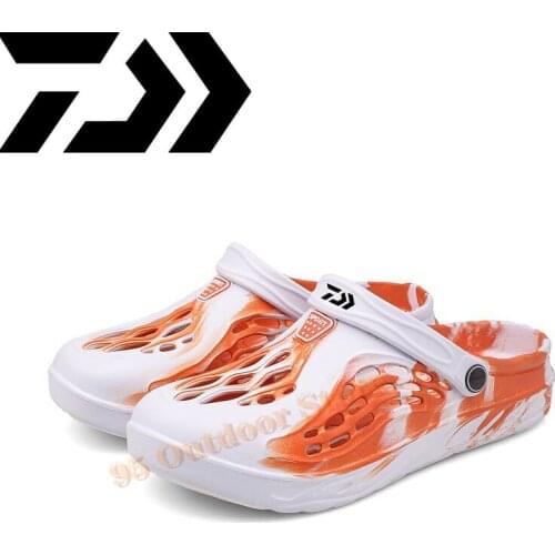 Daiwa Sandals Mens LiteRide Hole Shoes Fishing Shoes Outdoor Beach Slippers Hollow Soft Bottom Sandals Summer Fishing Shoes