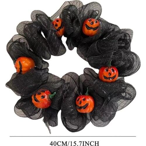Halloween Pumpkin Mesh Garland Wreath Door Home Decoration Party Pendant For Ghost Festival