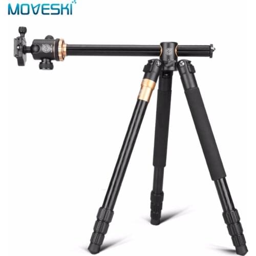 Moveski Q999H Transverse Professional Aluminium Alloy Camera Tripod & Ball Head 360 Degree Macro Shooting For DSLR SLR Camera