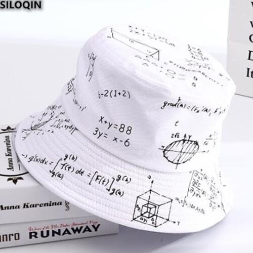 SILOQINI 2021 New Fishermans Hat Mens Hats Millinery Spring Summer Geometry Printing Sun Protection Sombrero Banama Couple Hat