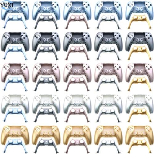 YuXi DIY Game Console Replacement Shell For PlayStation 5 PS5 Controller Front Back Cover Case Decorative Strip Middle Housing