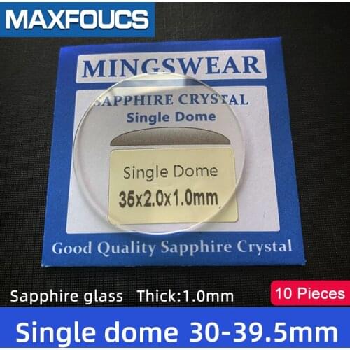 Watch Glass Thick 1.0 mm Diameter 30-39.5 mm Single dome Sapphire Anti scratch Smooth Round Transparent Crystal ，10 pieces S