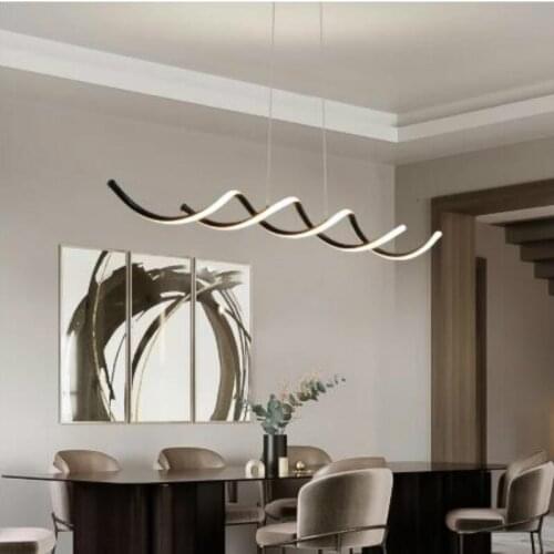 LED long size spiral Pendant Lights bar kitchen chandelier dinning room Pendant Lamps home decor DNA light fixture