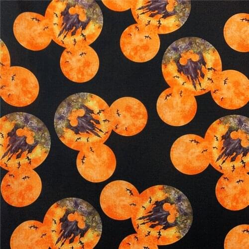 50*145cm Halloween bat mouse castle Polyester Cotton Fabric for Tissue Kids Home Textile Sewing Quilting Patchwork handbag
