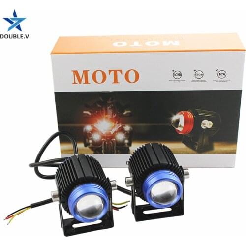 Universal 9V 12V 32V Car Motorcycle LED headlight round spot-light fog lamp with high low beam white yellow colors