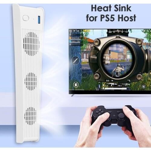 3-Fan USB Game Console Cooler for PS5 PlayStation 5 / 5 Digital Edition Console White Black Cool Down Quickly
