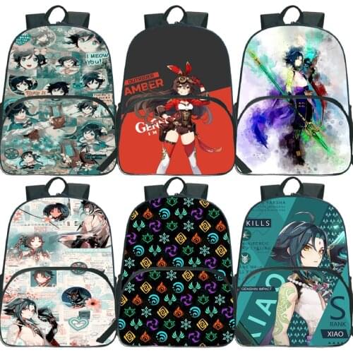 Big Capacity Genshin Impact Students Schoolbags Children Cartoon Anime Backpack Boys Girls Rucksack Unisex Teens Travel Knapsack
