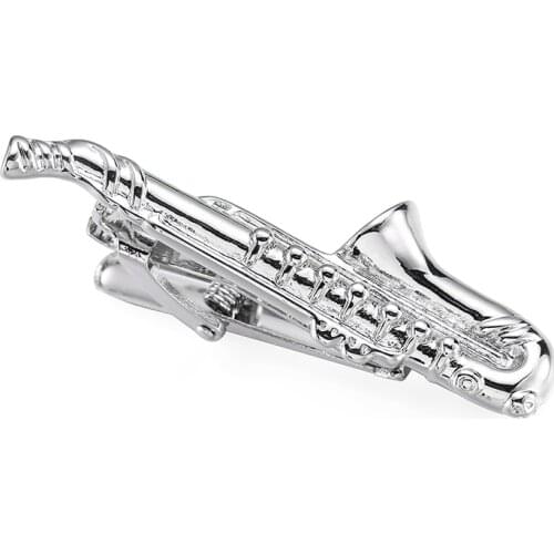 High quality fashion business tie clip silvery Sax tie clip mens wedding shirt tie pin accessories