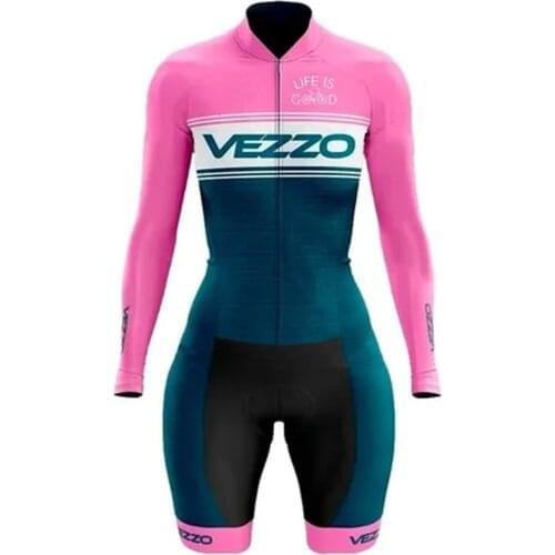 2021 Little Monkey,Vezzo Female Cycling Jacket Womens Clothing Professional Long-Sleeved Bike Outdoor Sports Jumpsuit Triathlon