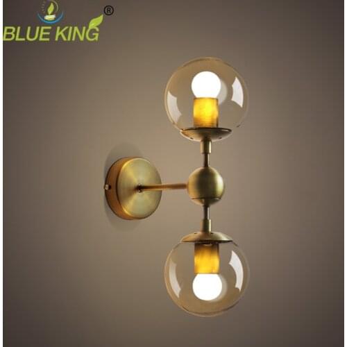 American European industry retro gold wall light modern LOFT wall lamp bean glass ball wall sconce LED round ball wall lamp