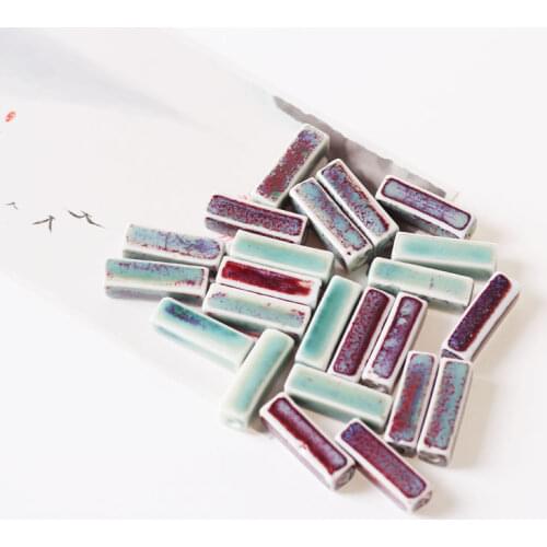 10pcs/lot 29*9mm Rectangular Ceramic Beads 3MM Hole Diy Beads Porcelain Ceramic Jewelry Beads for Jewelry Making