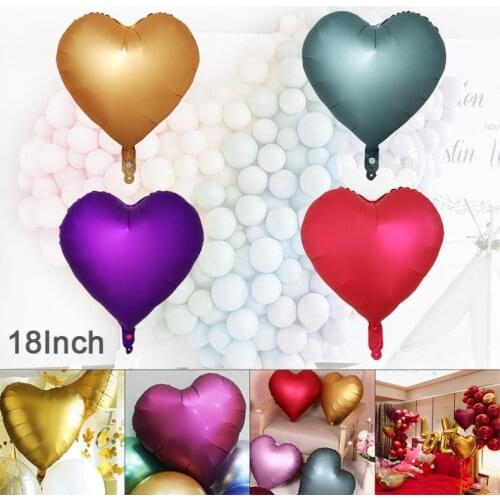 18 Inch 4 Color Aluminum Film Heart-shaped Balloon Birthday Party Decoration