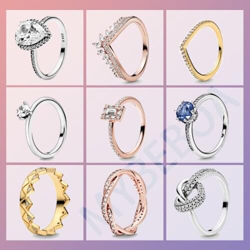 2020 Trendy 925 Sterling Silver Rings Women Engagement Anniversary Silver Jewelry