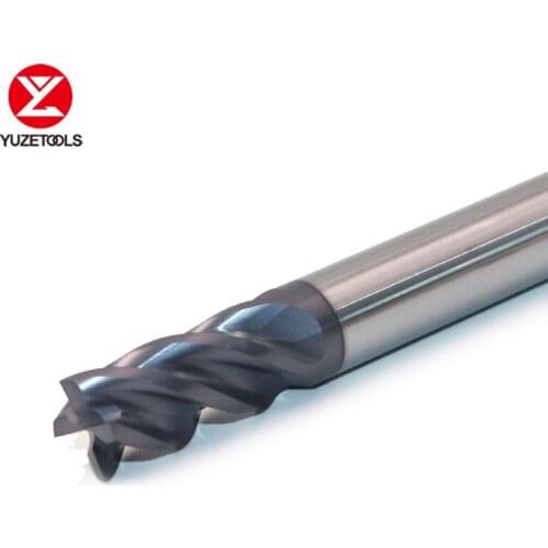 4F carbide tungsten steel end mill YUZETOOLS HRC55 Multipurpose End Mills
