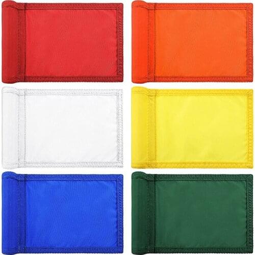 6 Pieces Golf Flag Solid Golf Target Flag with Tube Inserted Waterproof Putting Green Golf Flags 420D Nylon Mini Flags
