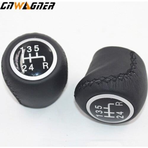 5 Speed Real Leather Car Gear Shift Knob For Fiat Grande Punto 2006-2012 Linea 2007-2015 55344881 55349796 auto accessorie